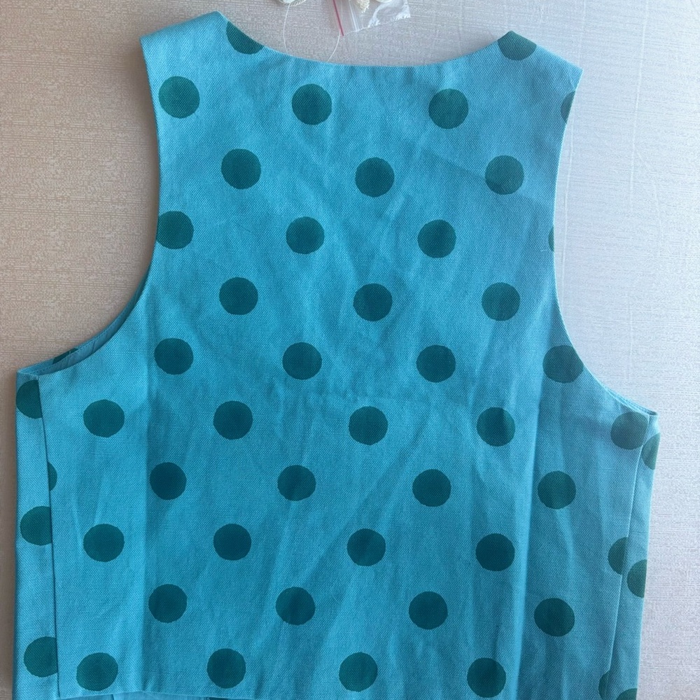 Blue Polka Dot Vest by Blockprints - Picture 2 of 2